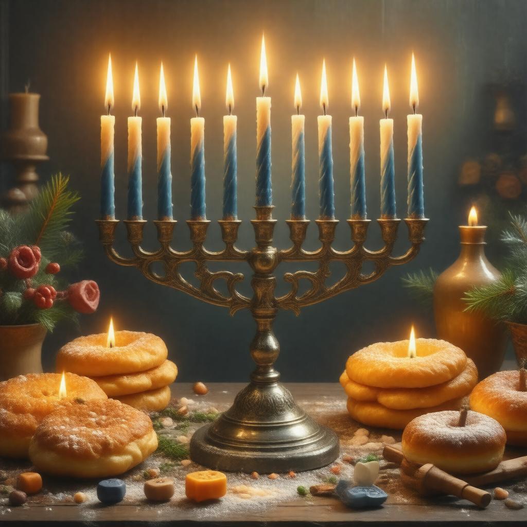 Click to view larger image AI-created image of Chanukah