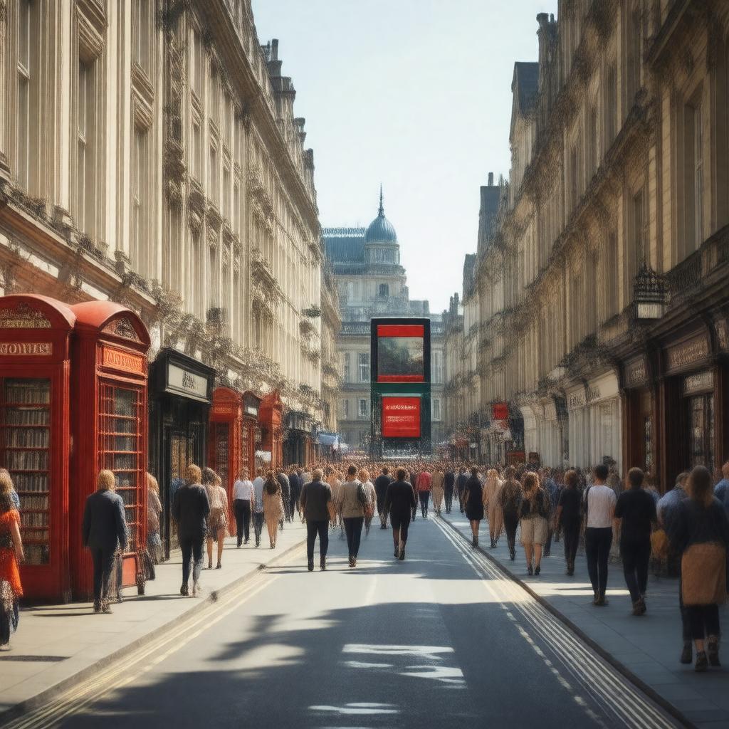 AI-created image of Charing Cross Road, London