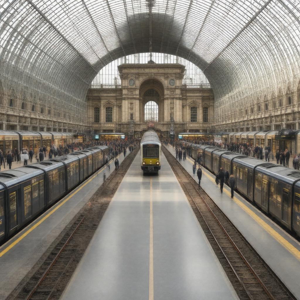 AI-created image of Charing Cross railway station