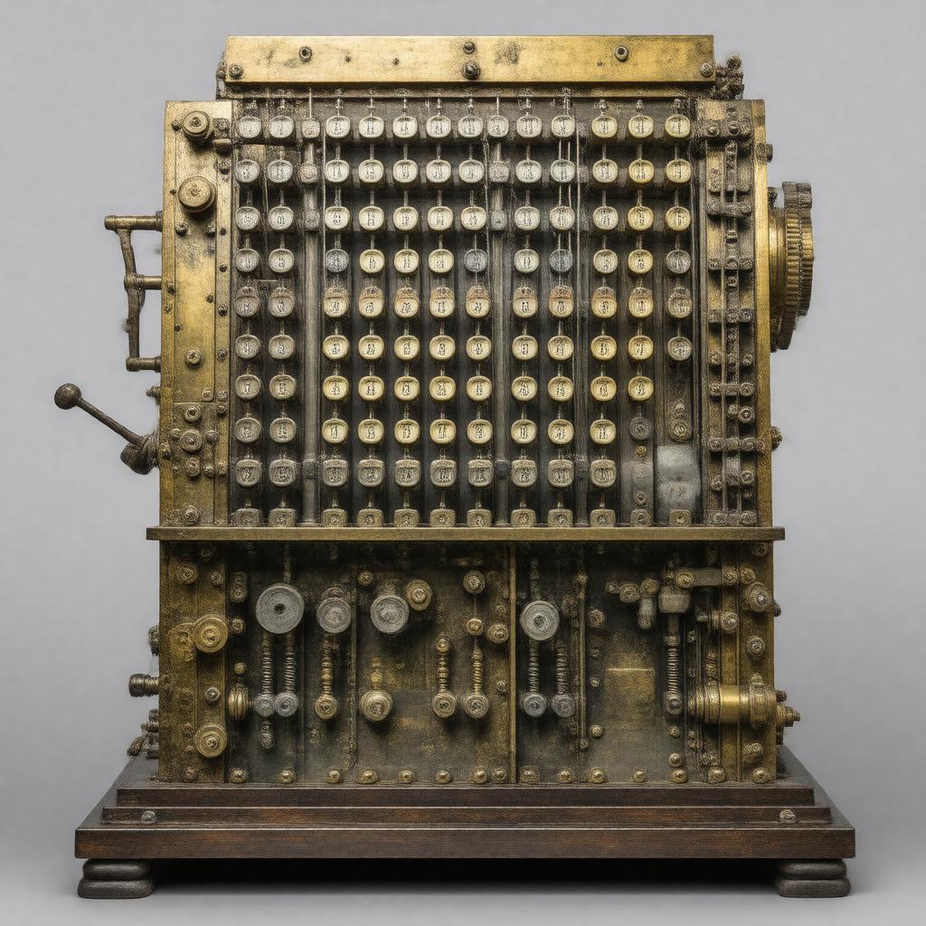 Click to view larger image AI-created image of Charles Babbage's Difference Engine No. 2