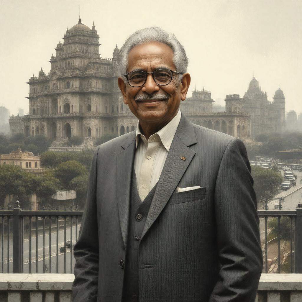 AI-created image of Charles Correa