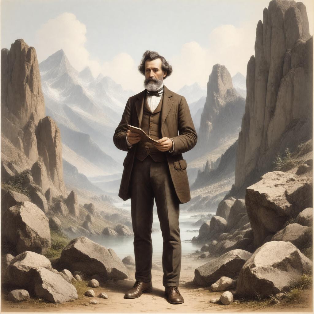 Click to view larger image AI-created image of Charles Lyell's Travels in North America