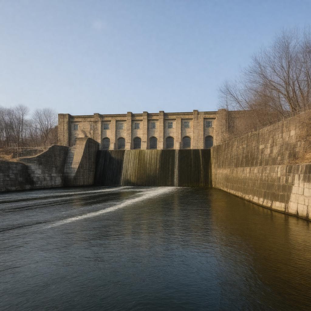 AI-created image of Charles River Dam