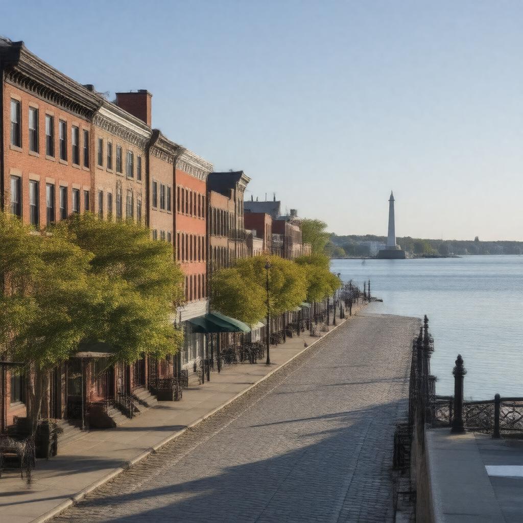 AI-created image of Charlestown, Boston, Massachusetts, USA