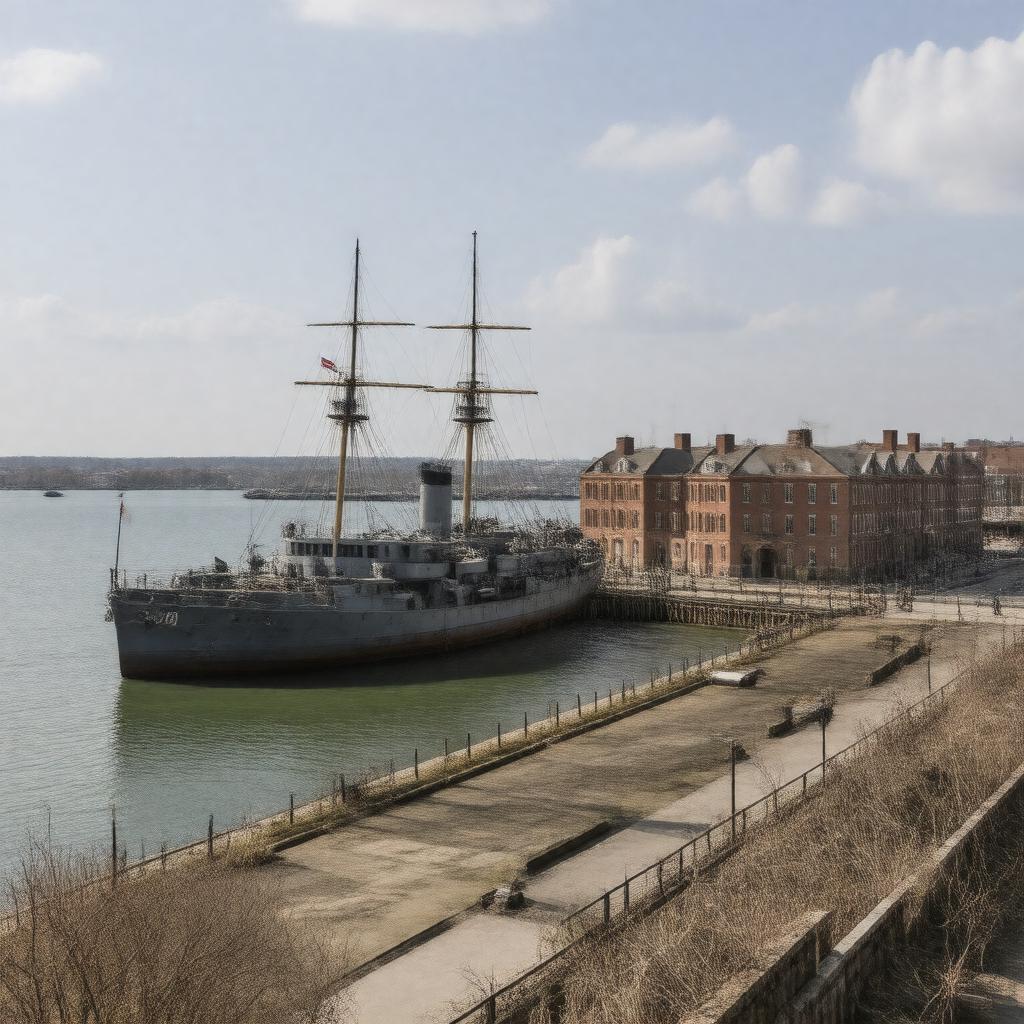 AI-created image of Charlestown Navy Yard