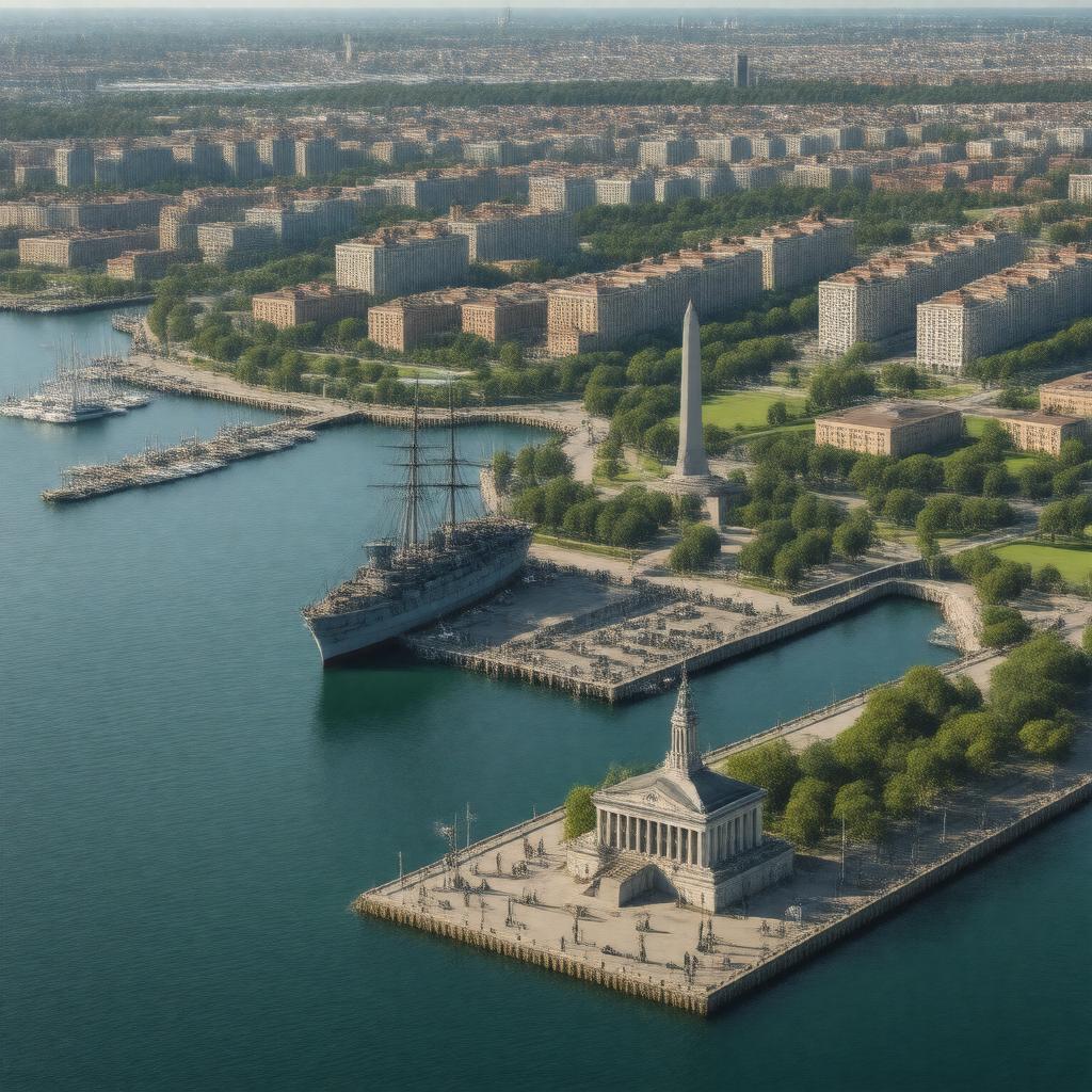 AI-created image of Charlestown Waterfront