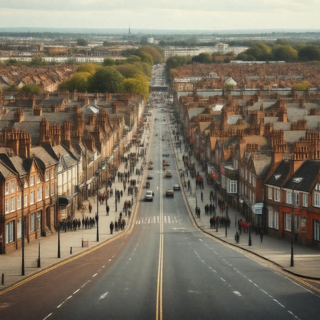 AI-created image of Cheetham Hill, Manchester, England