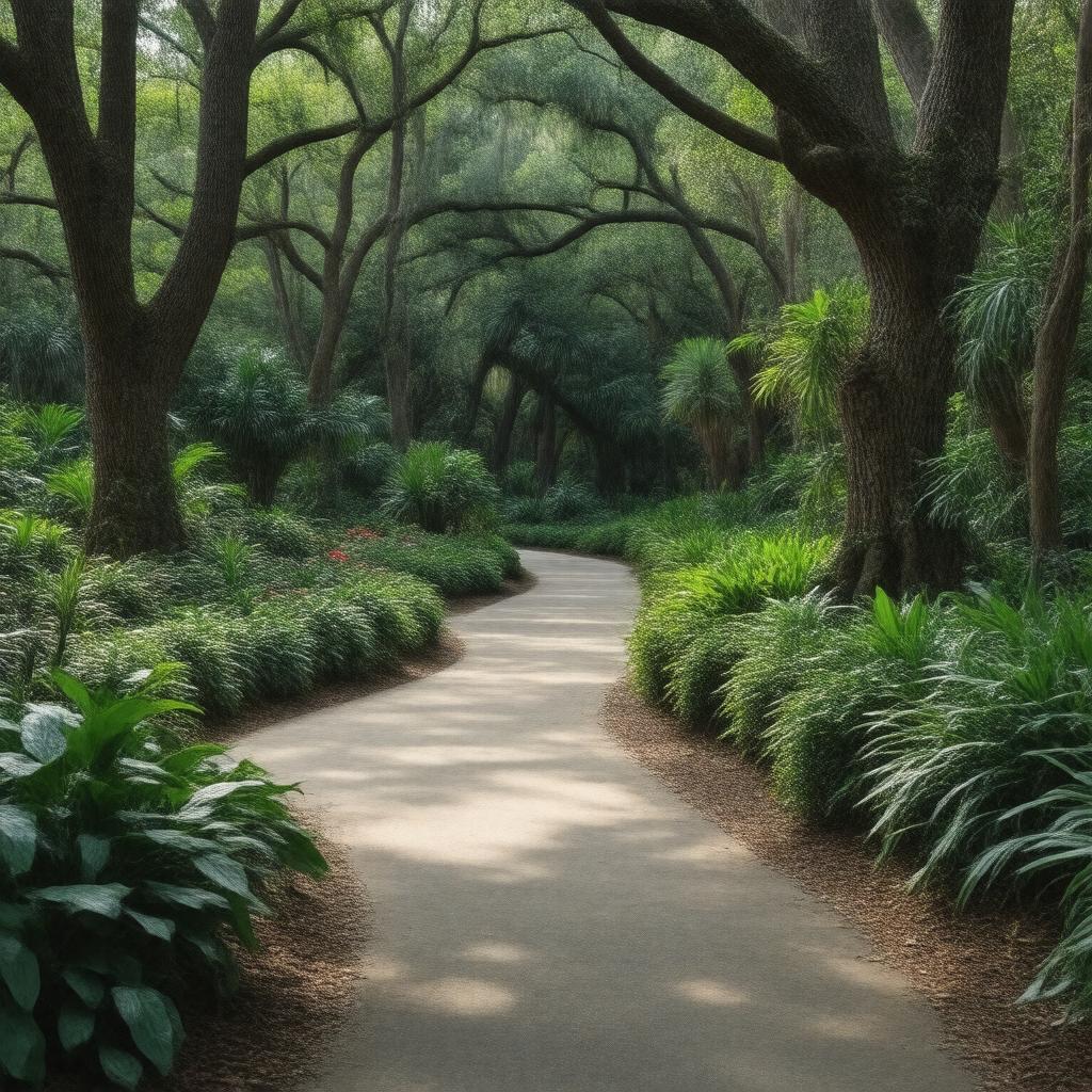 AI-created image of Cherbonnier English Woodland Garden