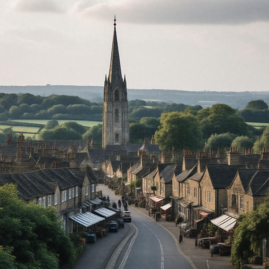 AI-created image of Chesterfield, Derbyshire, England
