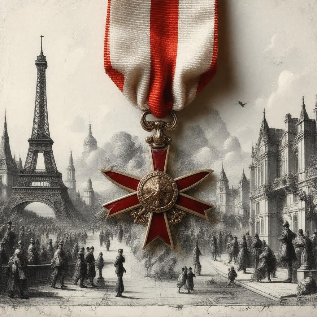 AI-created image of Chevalier of the Ordre des Arts et des Lettres