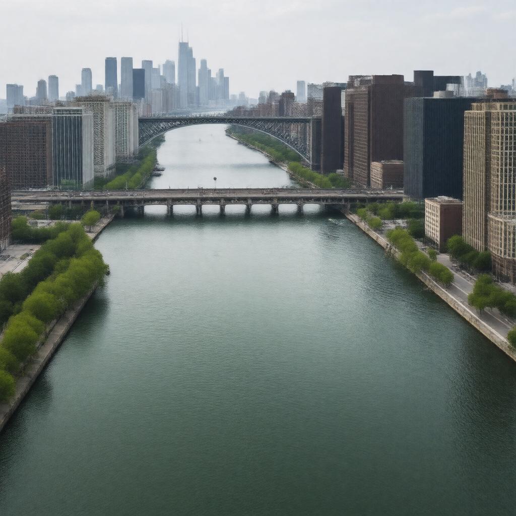 AI-created image of Chicago River