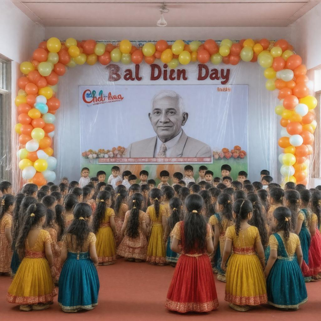 Click to view larger image AI-created image of Children's Day (India)