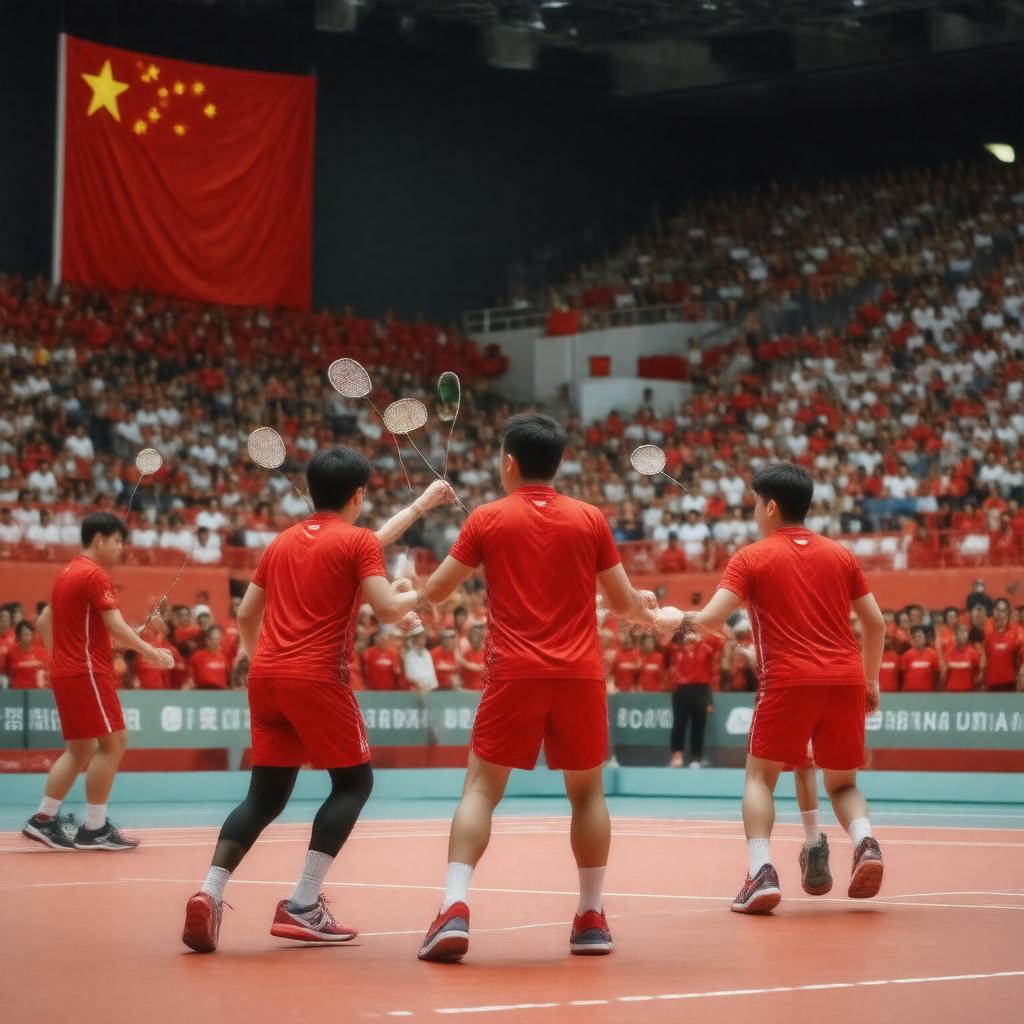 AI-created image of China badminton team