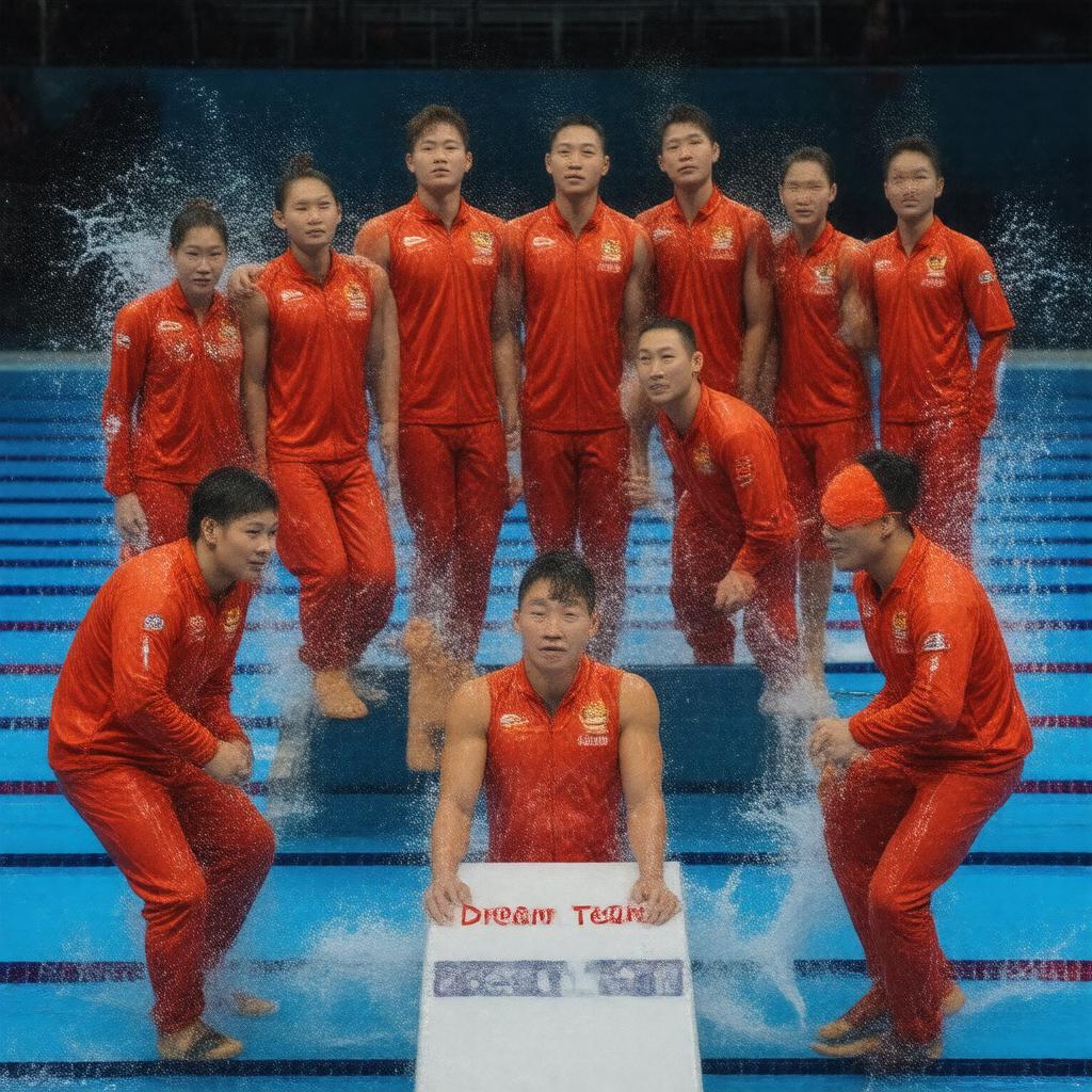 AI-created image of China diving team