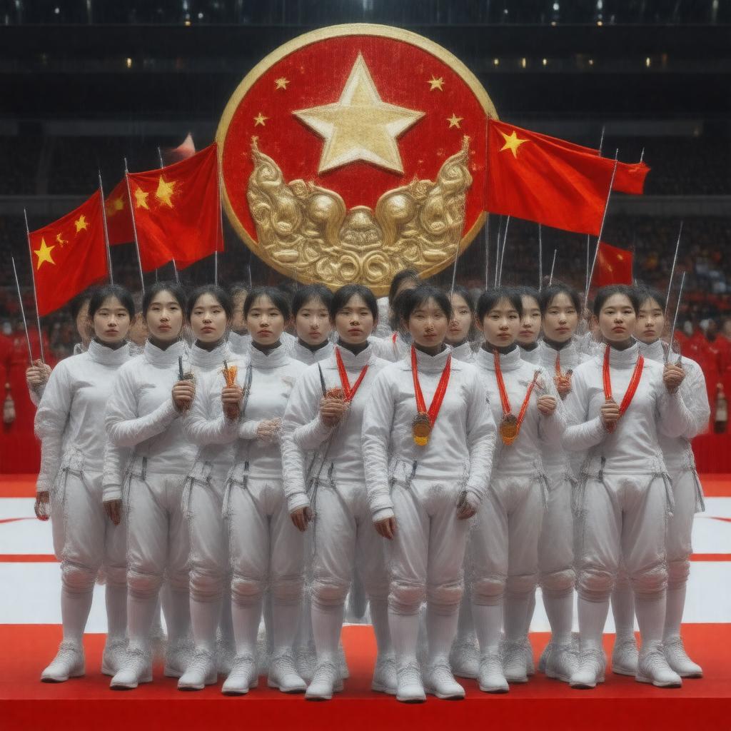 AI-created image of China fencing team
