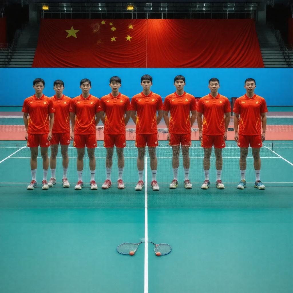 AI-created image of China national badminton team