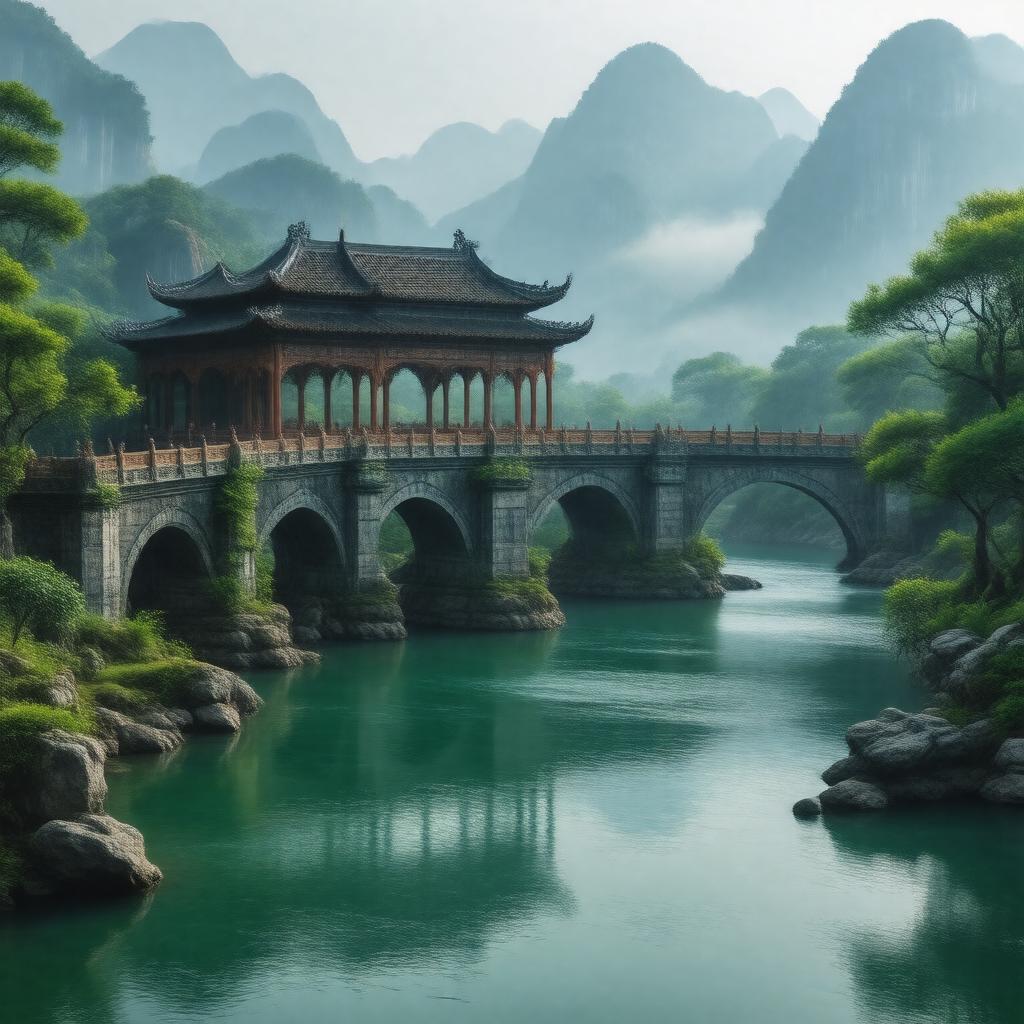 Click to view larger image AI-created image of Chinese Bridge