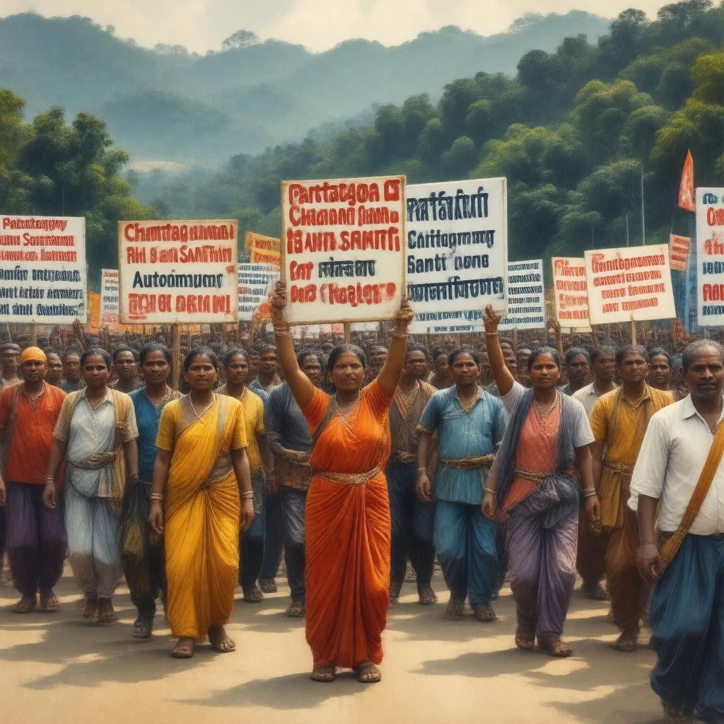 AI-created image of Chittagong Hill Tracts movement