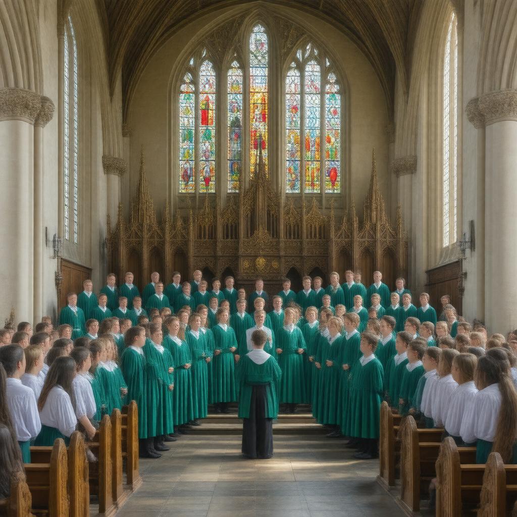 Click to view larger image AI-created image of Choir of Jesus College, Cambridge