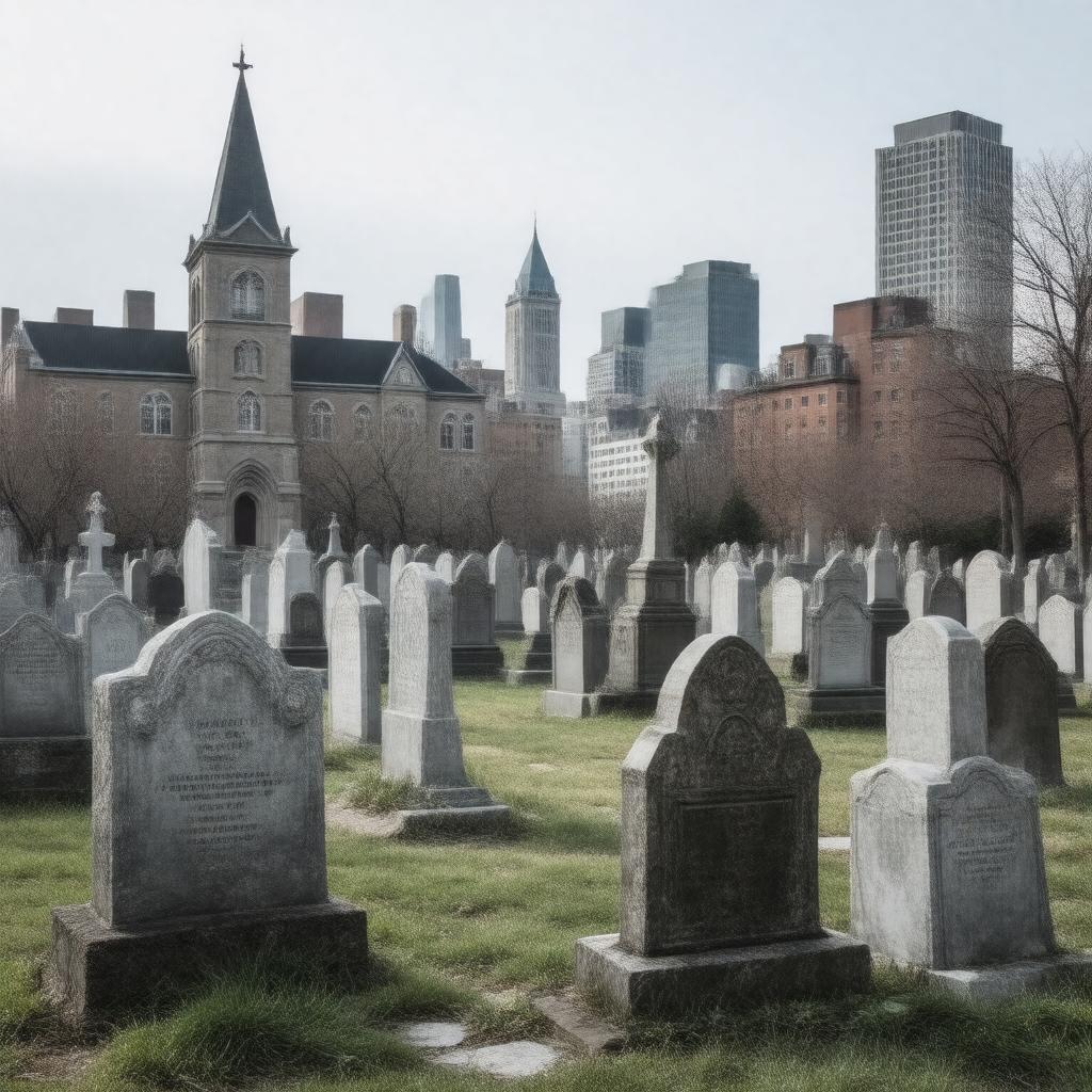 Click to view larger image AI-created image of Christ Church Burial Ground, Philadelphia
