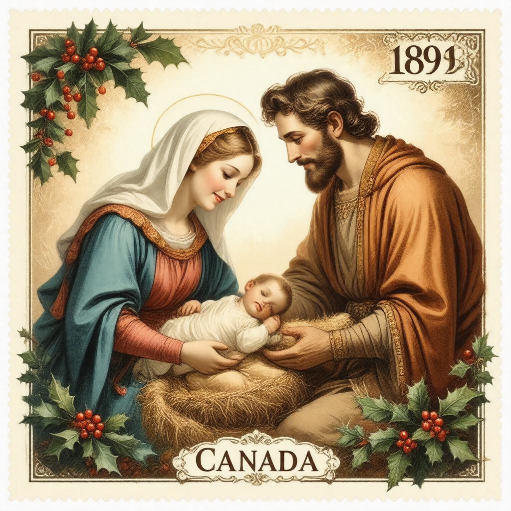 AI-created image of Christmas stamp