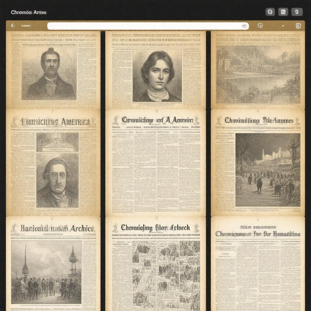 Click to view larger image AI-created image of Chronicling America newspaper archive