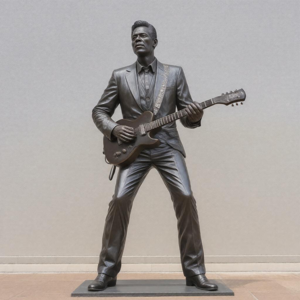 AI-created image of Chuck Berry statue