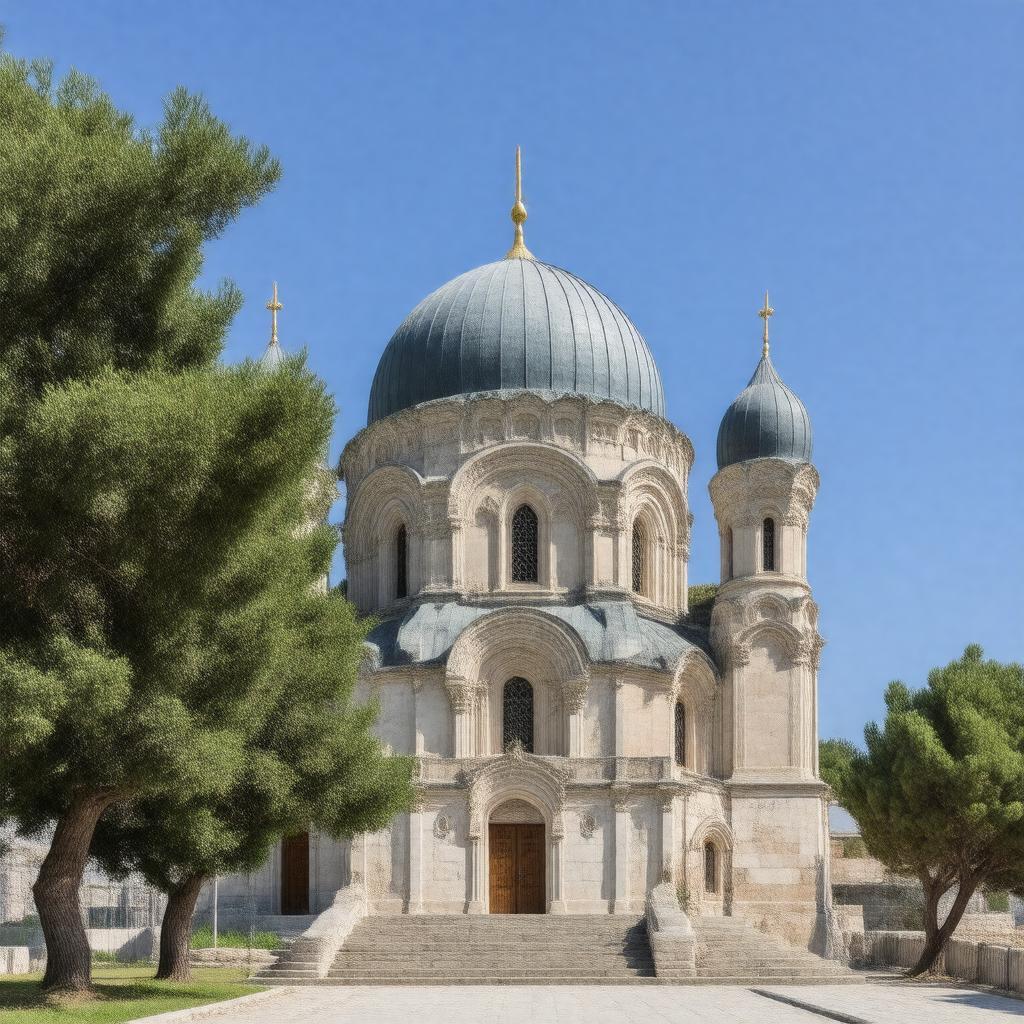 AI-created image of Church of Mary Magdalene, Mount of Olives, Jerusalem