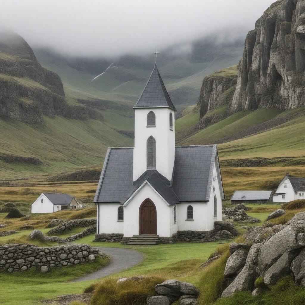 AI-created image of Church of the Faroe Islands