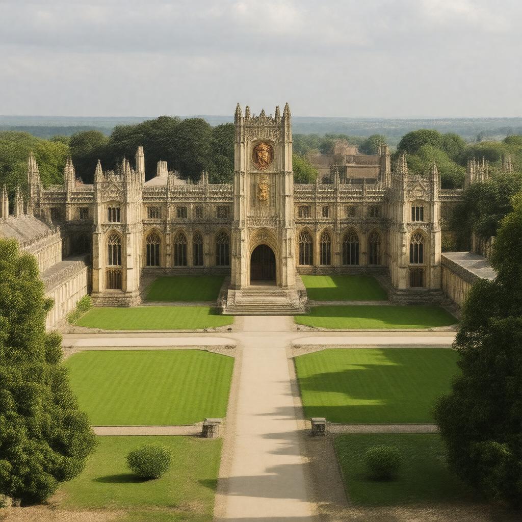 AI-created image of Churchill College, Cambridge