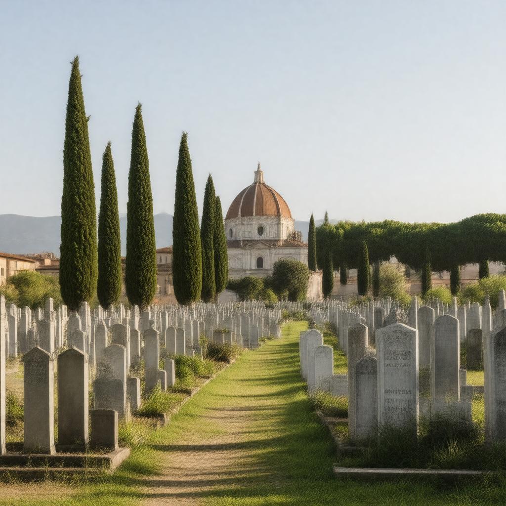 AI-created image of Cimitero Evangelico agli Allori, Florence