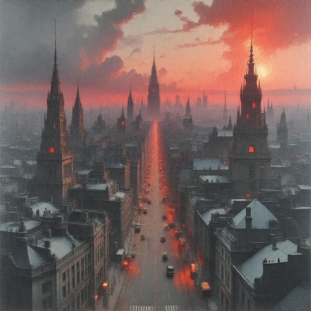 Click to view larger image AI-created image of Cities of the Red Night