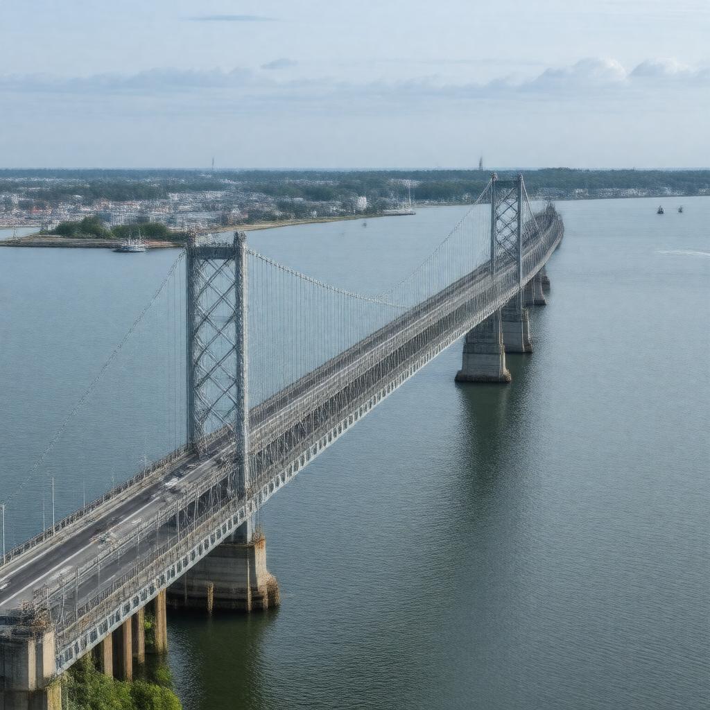 Click to view larger image AI-created image of Claiborne Pell Newport Bridge