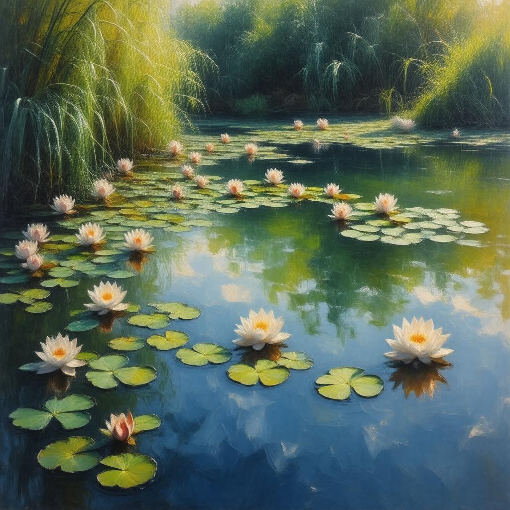 AI-created image of Claude Monet, Waterlilies