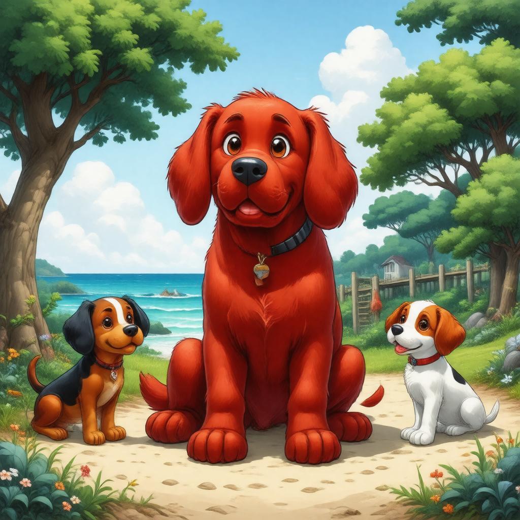 AI-created image of Clifford the Big Red Dog