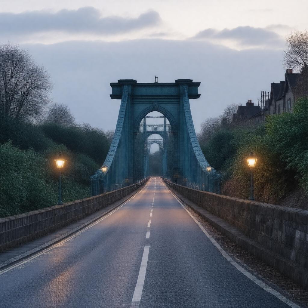 Click to view larger image AI-created image of Clifton Suspension Bridge