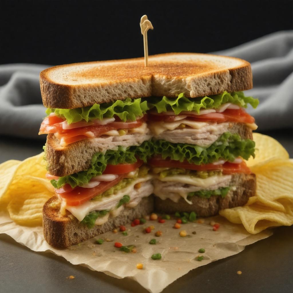 Click to view larger image AI-created image of Club sandwich