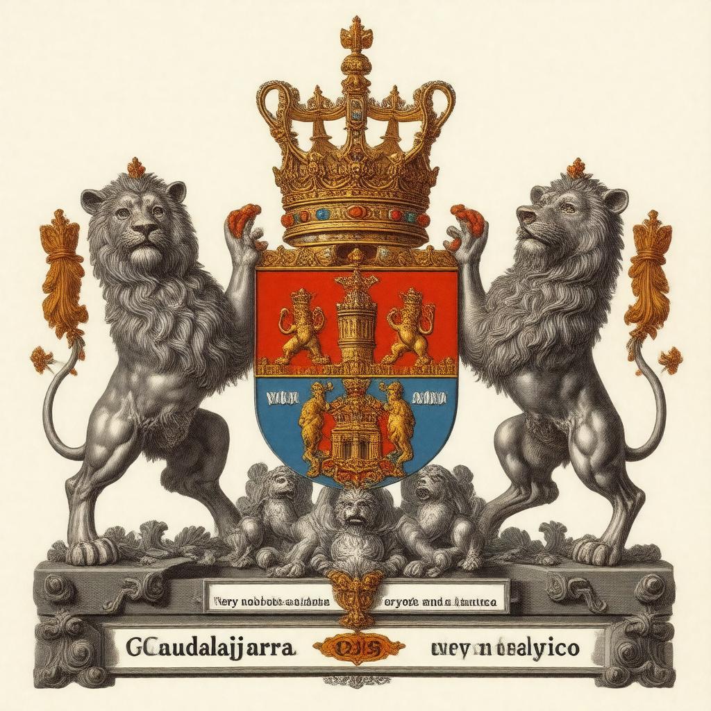 Click to view larger image AI-created image of Coat of arms of Guadalajara, Jalisco