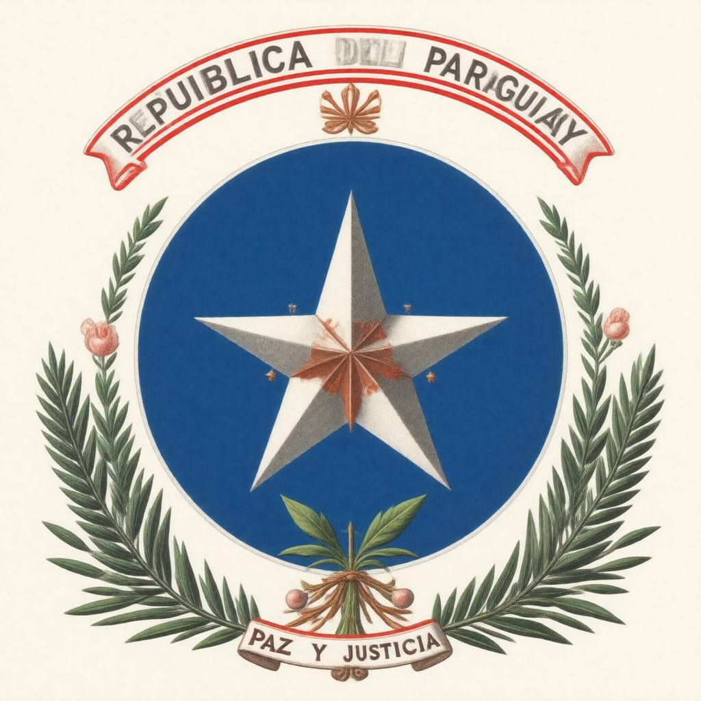 Click to view larger image AI-created image of Coat of arms of Paraguay