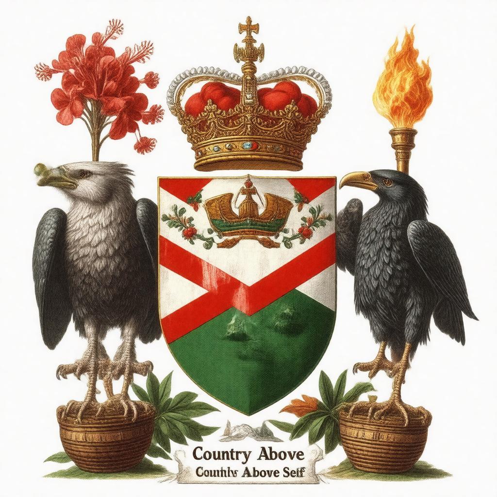 Click to view larger image AI-created image of Coat of arms of Saint Kitts and Nevis