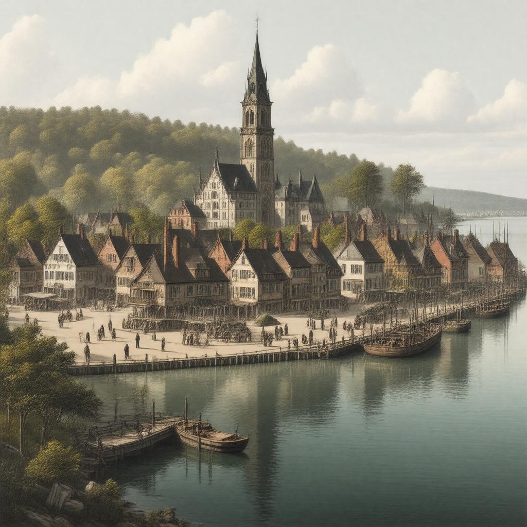 AI-created image of Cobourg, Canada West