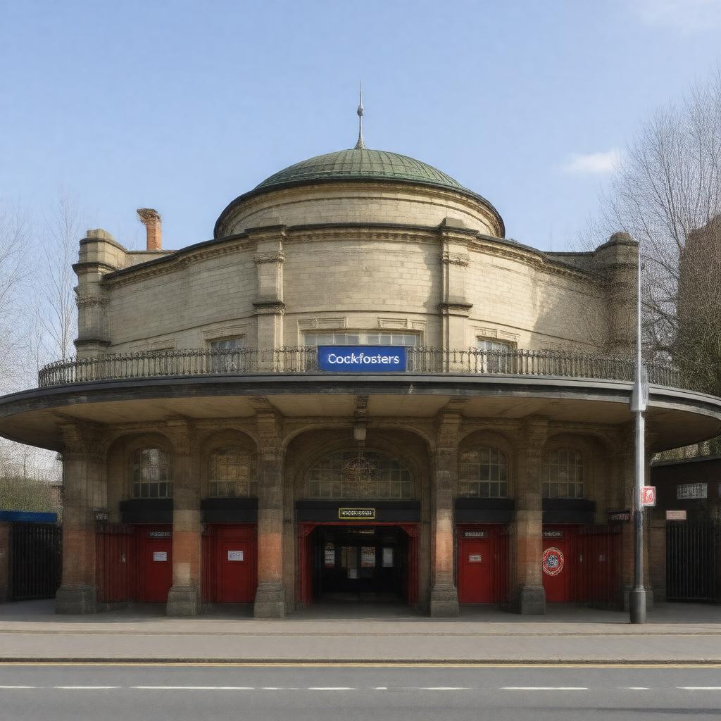 AI-created image of Cockfosters tube station