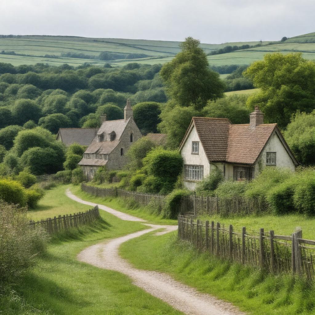 AI-created image of Coldharbour, Surrey, England