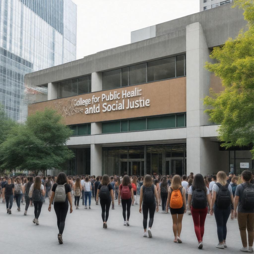 Click to view larger image AI-created image of College for Public Health and Social Justice