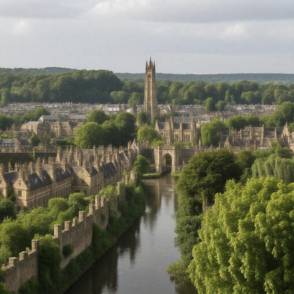 AI-created image of Colleges of the University of Cambridge