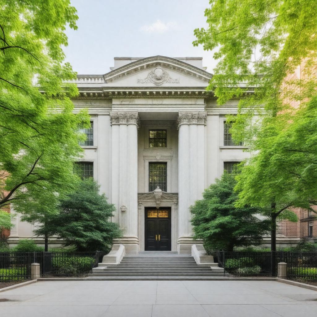 Click to view larger image AI-created image of Columbia Graduate School of Journalism