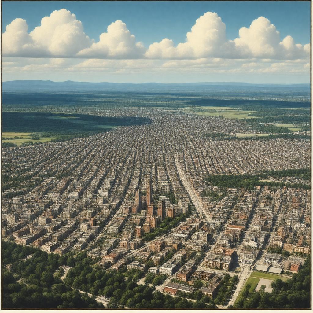 AI-created image of Columbia, Missouri metropolitan area