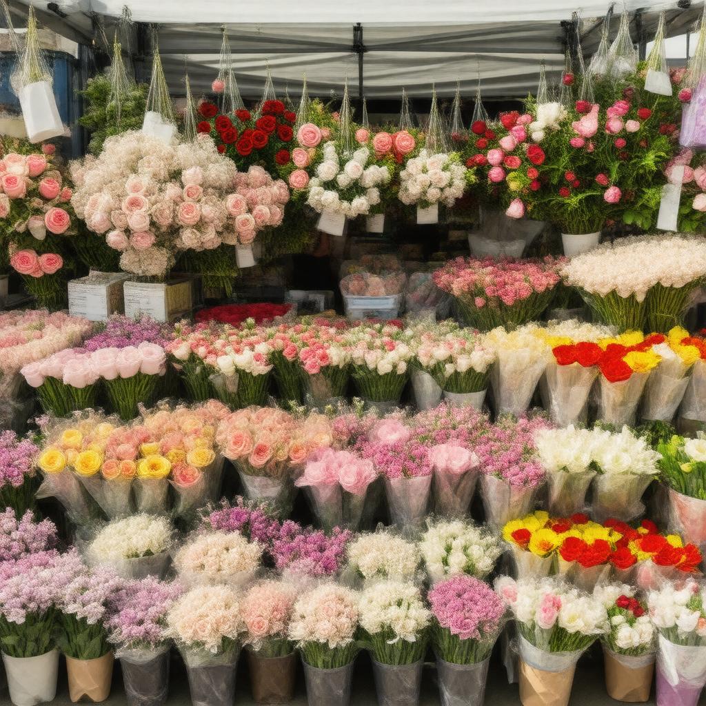 AI-created image of Columbia Road Flower Market