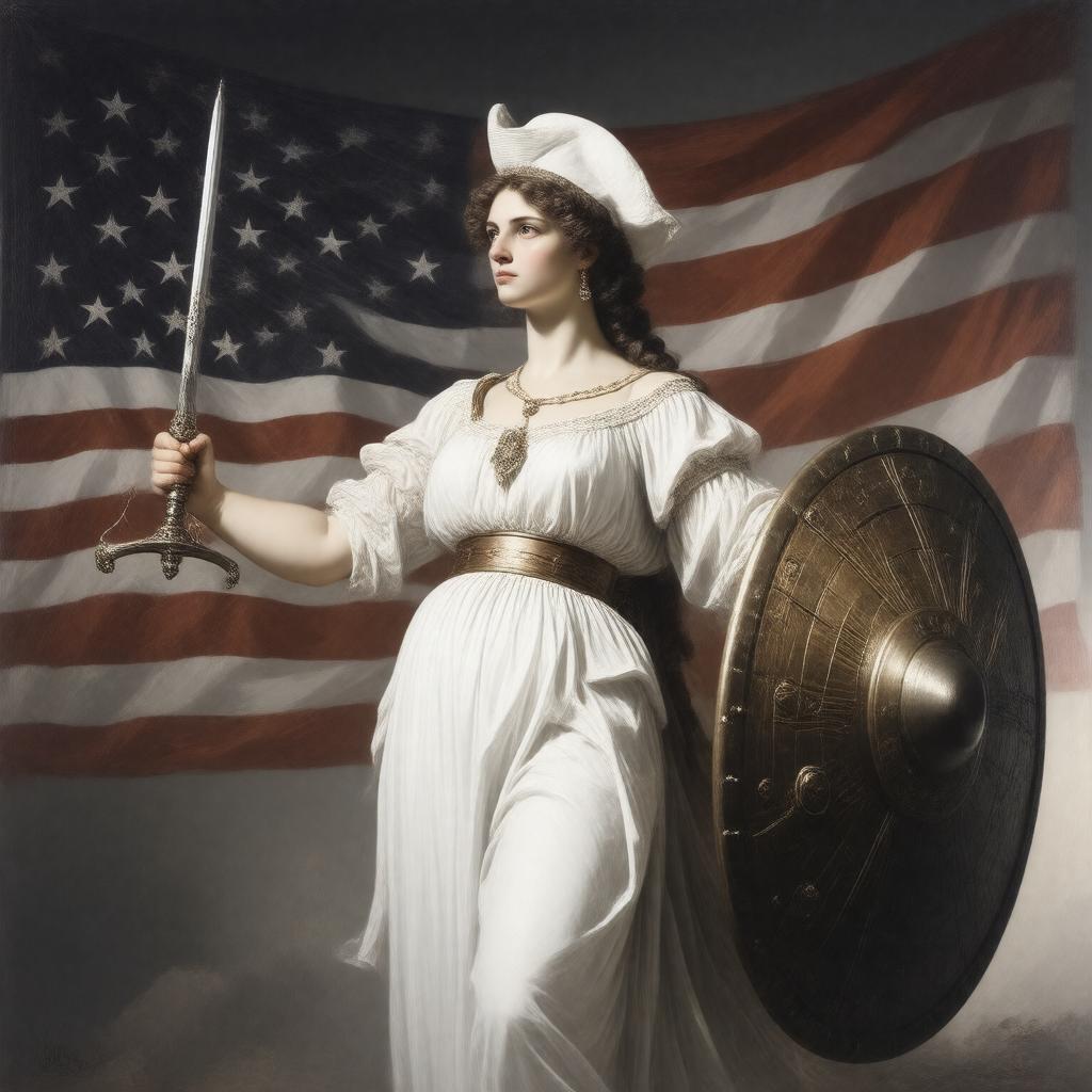 AI-created image of Columbia (personification)