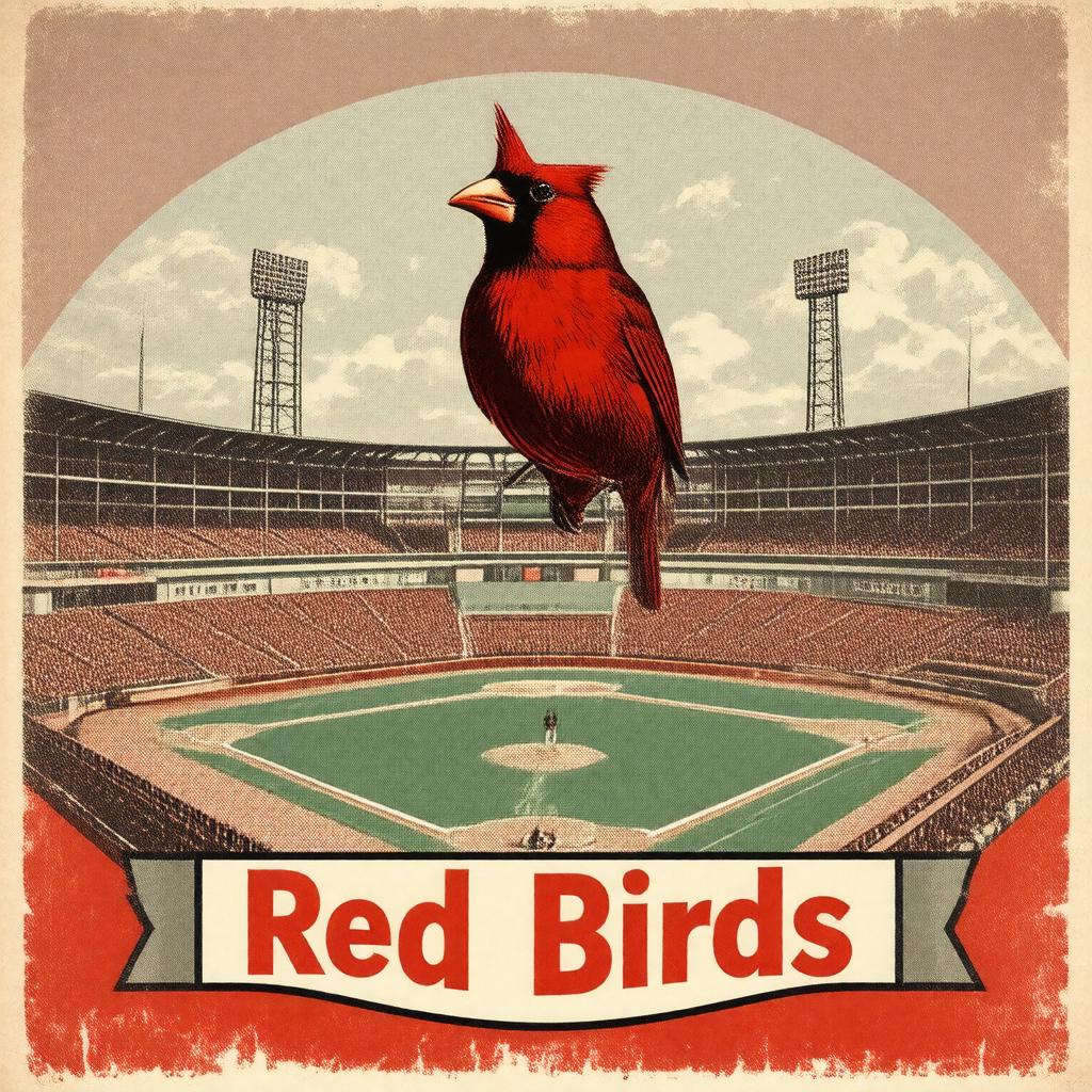 Click to view larger image AI-created image of Columbus Red Birds